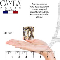 Camila Paris Cp23322 French Hair Side Comb Handmade Onyx Small Twist Hair Decorative Strong Hold Clips For Women Bun Chignon