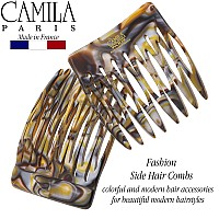 Camila Paris Cp23322 French Hair Side Comb Handmade Onyx Small Twist Hair Decorative Strong Hold Clips For Women Bun Chignon