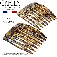 Camila Paris Cp23322 French Hair Side Comb Handmade Onyx Small Twist Hair Decorative Strong Hold Clips For Women Bun Chignon