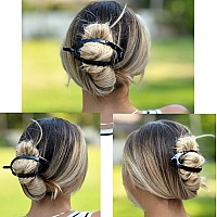 Camila Paris Cp2317 French Hair Barrette Clip Flexible Ponytail Holder No Metal Parts Strong Hold Grip Hair Clips For Women N