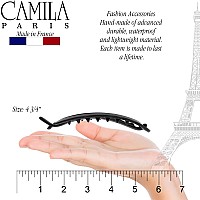 Camila Paris Cp2317 French Hair Barrette Clip Flexible Ponytail Holder No Metal Parts Strong Hold Grip Hair Clips For Women N