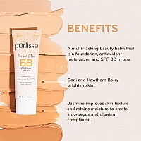 Purlisse Perfect Glow Bb Cream Spf 30 Clean Crueltyfree Medium Flawless Coverage Hydrates With Jasmine Medium 14Oz