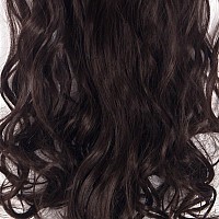 Lelinta 24 Thick Curly Full Head Clip In On Double Weft Hair Extensions Medium Brown