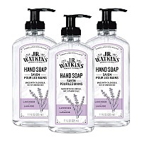 J.R. Watkins Gel Hand Soap, Scented Liquid Hand Wash for Bathroom or?Kitchen, USA Made and Cruelty Free, 11 fl oz, Lavender, 3 Pack