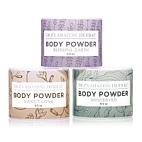 Body Powder for Women, Talc Free Powder, Bath Powder, No corn, grain or gluten, Sweet Love Scent, Frankincense, Amber, Ylang Ylang, Vanilla, Oras Amazing Herbal, 25 oz