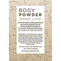 Body Powder for Women, Talc Free Powder, Bath Powder, No corn, grain or gluten, Sweet Love Scent, Frankincense, Amber, Ylang Ylang, Vanilla, Oras Amazing Herbal, 25 oz