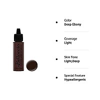 Belloccios Professional Cosmetic Airbrush Makeup Foundation 12Oz Bottle Deep Ebony Dark With Neutral Undertones