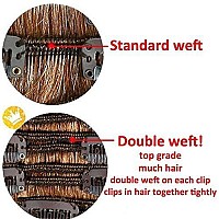 Lelinta 24 Thick Curly Full Head Clip In On Double Weft Hair Extensions Light Brown