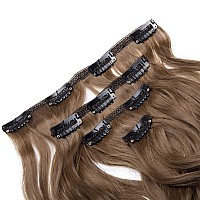 Lelinta 24 Thick Curly Full Head Clip In On Double Weft Hair Extensions Light Brown