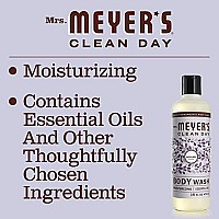 MRS MEYERS cLEAN DAY Moisturizing Body Wash for Women and Men, Biodegradable Shower gel Formula Made with Essential Oils, Lavender, 16 oz