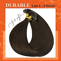 Full Shine U Tip Hair Extensions Human Hair 16 Inch Fusion Hair Extension U Tips Human Hair Color 2 Darkest Brown Remy Hair Exte