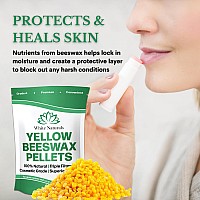 White Naturals Yellow Beeswax Pellets 1Lb 16Oz Pure Natural Cosmetic Grade Organic Bees Wax Pastilles Triple Filtered G