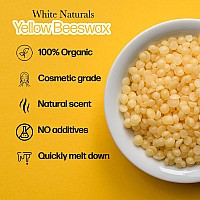 White Naturals Yellow Beeswax Pellets 1Lb 16Oz Pure Natural Cosmetic Grade Organic Bees Wax Pastilles Triple Filtered G