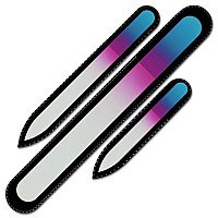 Nail File Mont Bleu Premium Set Of 3 Glass Nail Files In Pouch Birthday Gifts For Women Rainbow Colors Genuine Czech Tem