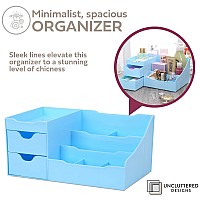 Uncluttered Designs Makeup Organizer With Drawers Modern Countertop Storage For Cosmetics Chic Vanity Holder For Cologne Sk