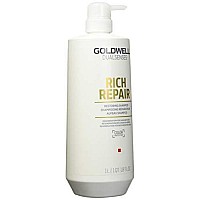 Goldwell Dual Senses Rich Repair Restoring Shampoo, Regeneration for Damaged Hair, 33.8 Fl Oz