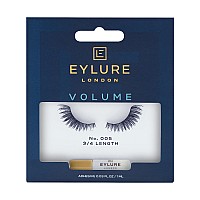 Eylure Volume False Lashes, Style No. 005, Reusable, Adhesive Included, 1 Pair