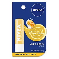 Nivea Milk And Honey Lip Care Moisturized Lips All Day 017 Oz Tube