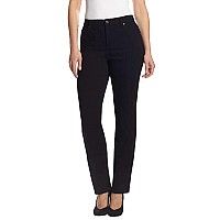 gloria Vanderbilt Womens Amanda classic High Rise Tapered Jean, Black, 4 Tall