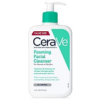 Cerave Foaming Facial Cleanser  Daily Face Wash For Oily Skin With Hyaluronic Acid, Ceramides, And Niacinamide Fragrance Free Paraben Free  16 Fluid Ounce