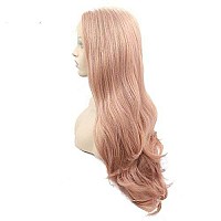 Xiweiya Mixed Pastel Pink Lace Front Wigs Long Wavy Peach Pink Mermaid Synthetic Lace Front Wig Golden Pink 13 3 Lace Wigs Hea