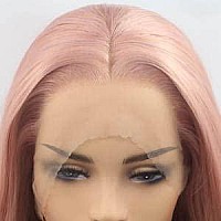 Xiweiya Mixed Pastel Pink Lace Front Wigs Long Wavy Peach Pink Mermaid Synthetic Lace Front Wig Golden Pink 13 3 Lace Wigs Hea