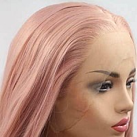 Xiweiya Mixed Pastel Pink Lace Front Wigs Long Wavy Peach Pink Mermaid Synthetic Lace Front Wig Golden Pink 13 3 Lace Wigs Hea