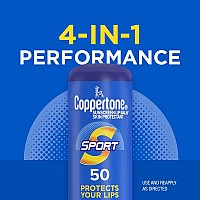 Coppertone SPORT Sunscreen Lip Balm, SPF 50 Sunscreen for Lips, Water Resistant Lip Sunscreen SPF 50, Skin Protectant, 0.13 Oz Tube