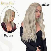 Sunny Hair Blonde Nano Extensions Human Hair 20Inch For Women Nano Bead Hair Extensions Human Hair Platinum Blonde Nano Hair Ext