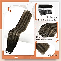 Full Shine Black Tape In Hair Extensions Human Hair 50Gram Real Hair Tape In Extensions 14Inch Tape In Human Hair 1B271B Off B