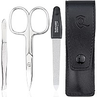 Marqus Manicure Set 3 Piece Set Including Scissors Nail File And Tweezers Perfect For Him Or Her At Home Or Travel Kit Bla