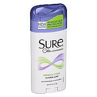 Sure Antiperspirant Deodorant, Solid, Fresh And Cool, 2.6 Oz, (6 Pack)