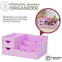 Uncluttered Designs Makeup Organizer With Drawers Modern Countertop Storage For Cosmetics Chic Vanity Holder For Perfume Sk