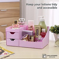 Uncluttered Designs Makeup Organizer With Drawers Modern Countertop Storage For Cosmetics Chic Vanity Holder For Perfume Sk