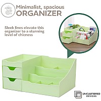 Uncluttered Designs Makeup Organizer With Drawers Modern Countertop Storage For Cosmetics Chic Vanity Holder For Perfume Sk