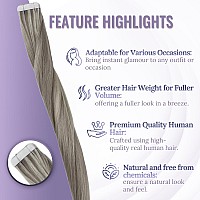 Fshine Blonde Remy Hair Extensions Tape In 18 Inch Mixed With Platinum Blonde Highlight Tape In Hair Extensions Skin Weft Tape I