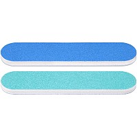 25Pcs Pana Mini Doublesided Emery Nail File For Manicure Pedicure Natural And Acrylic Nails Bluelight Blue Grit 10010