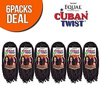 Freetress Equal Synthetic Hair Braids Double Strand Style Cuban Twist Braid 16 6Pack T30