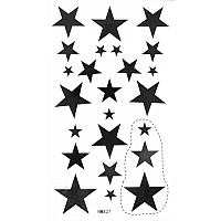 Mapofbeauty Fashion Black Star Temporary Waterproof Tattoo Body Art Sticker2 Pcslot