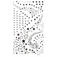 Mapofbeauty Black And White Brilliant Star Temporary Waterproof Tattoos Body Art Sticker 2 Pcslot