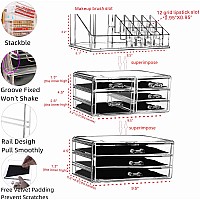 Cq Acrylic Clear Makeup Organizer And Storage Stackable Large Skin Care Cosmetic Display Case With 8 Drawers Make Up Stands For