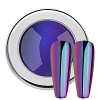 Prettydiva Chameleon Chrome Nail Powder Indigo Color Shifting Nail Powder With Multi Chrome Powders Mirror Nail Pigment Magic