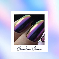 Prettydiva Chameleon Chrome Nail Powder Indigo Color Shifting Nail Powder With Multi Chrome Powders Mirror Nail Pigment Magic