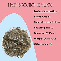 Caisha Messy Scrunchie Bun Voluminous Wavy Hairpiece Heatresistant Synthetic Fibres Light Brown Gray Mix G42A