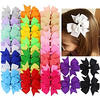 40Piece 3 Inch Boutique Grosgrain Ribbon Pinwheel Hair Bows Alligator Clips For Girls Babies Toddlers Accessories Teens Gifts In Pairs