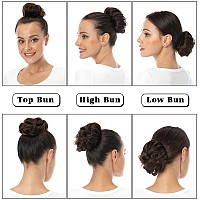 Bella Hair 100 Human Hair Scrunchie For Women Messy Bun Updo Hair Piece Wavycurly Ponytail Extensions 4 Chocolate Browndar