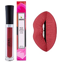 Aromi Brick Red Matte Liquid Lipstick Warm Earthy Burgundy Lip Color Longlasting And Kissproof Vegan Crueltyfree Water