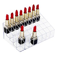 Hblife Lipstick Holder 40 Spaces Clear Acrylic Lipstick Organizer Display Stand Cosmetic Makeup Organizer For Lipstick Brushes