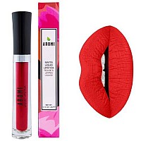 Aromi Bright Red Matte Liquid Lipstick Red Hot Lip Color Vegan Crueltyfree Longlasting Smudge Proof Waterproof Handmad