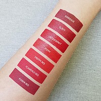 Aromi Bright Red Matte Liquid Lipstick Red Hot Lip Color Vegan Crueltyfree Longlasting Smudge Proof Waterproof Handmad